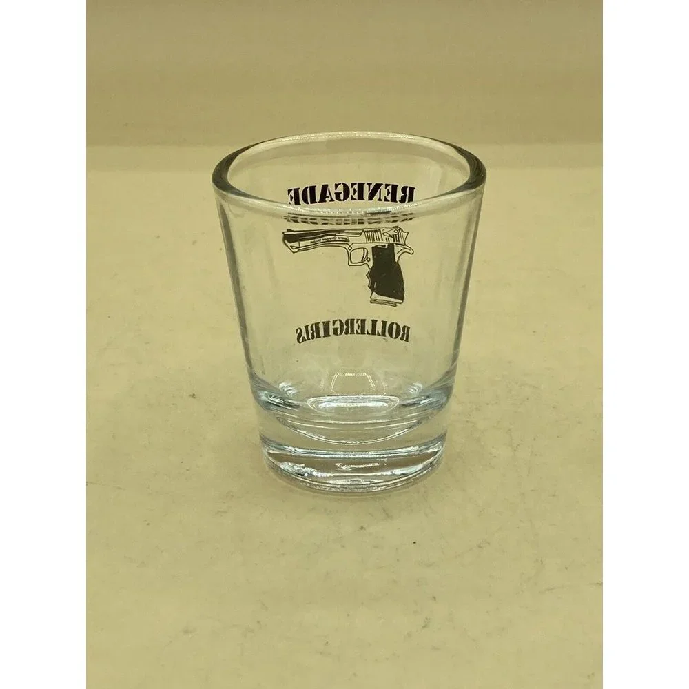 Shot Glass Renegade Rollergirls Girls Ladies Roller Derby 2.25